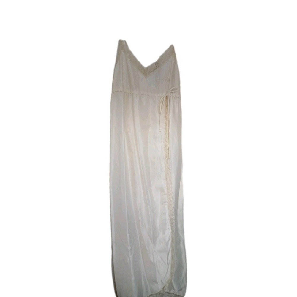 Vtg Givenchy Intimates Paris Bedroom Long Nightgown Cream Lace Bridal Wedding M